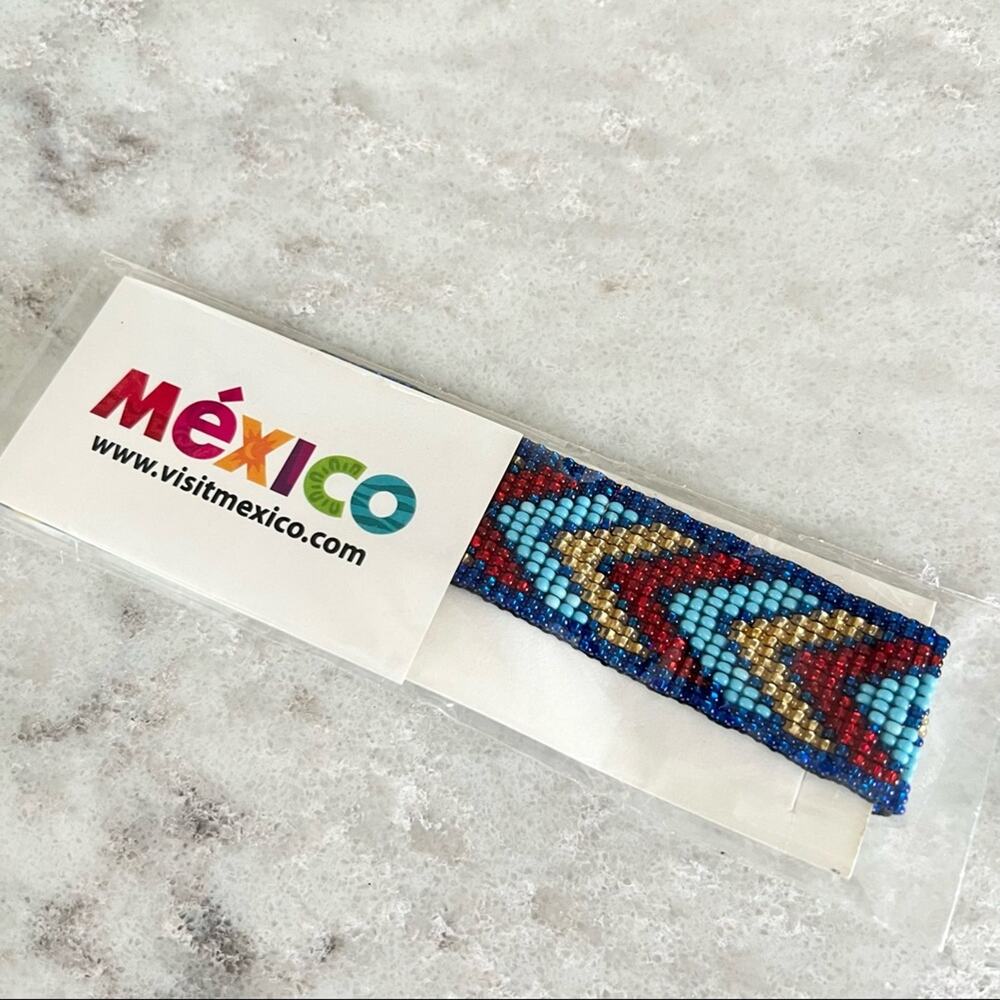 Mexico Visit Mexico Beaded Chevron Huichol Art Bracelet